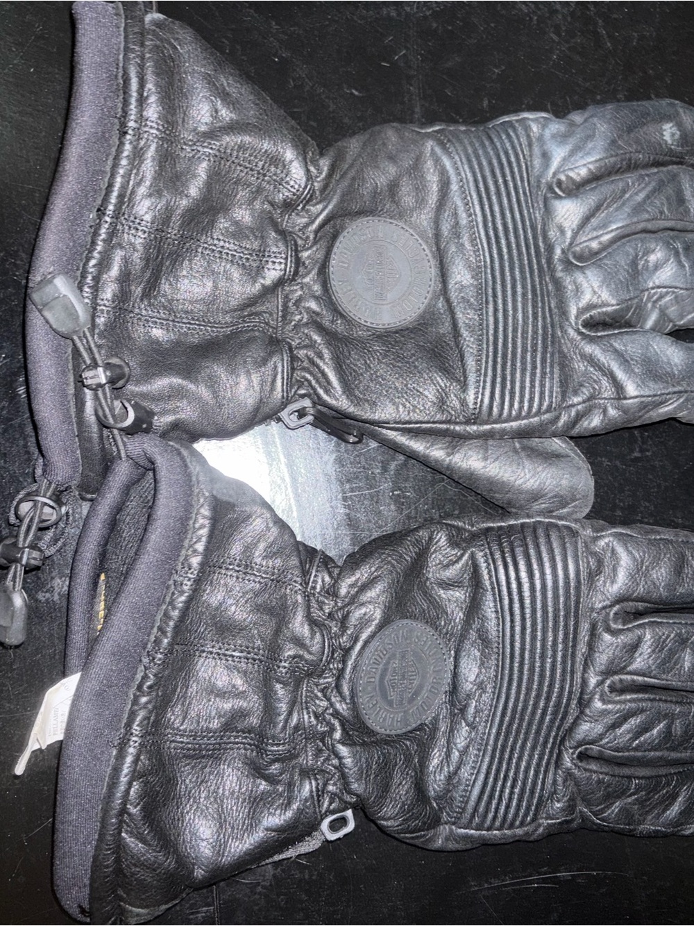Harley-Davidson Black Leather Motorcycle Gloves
